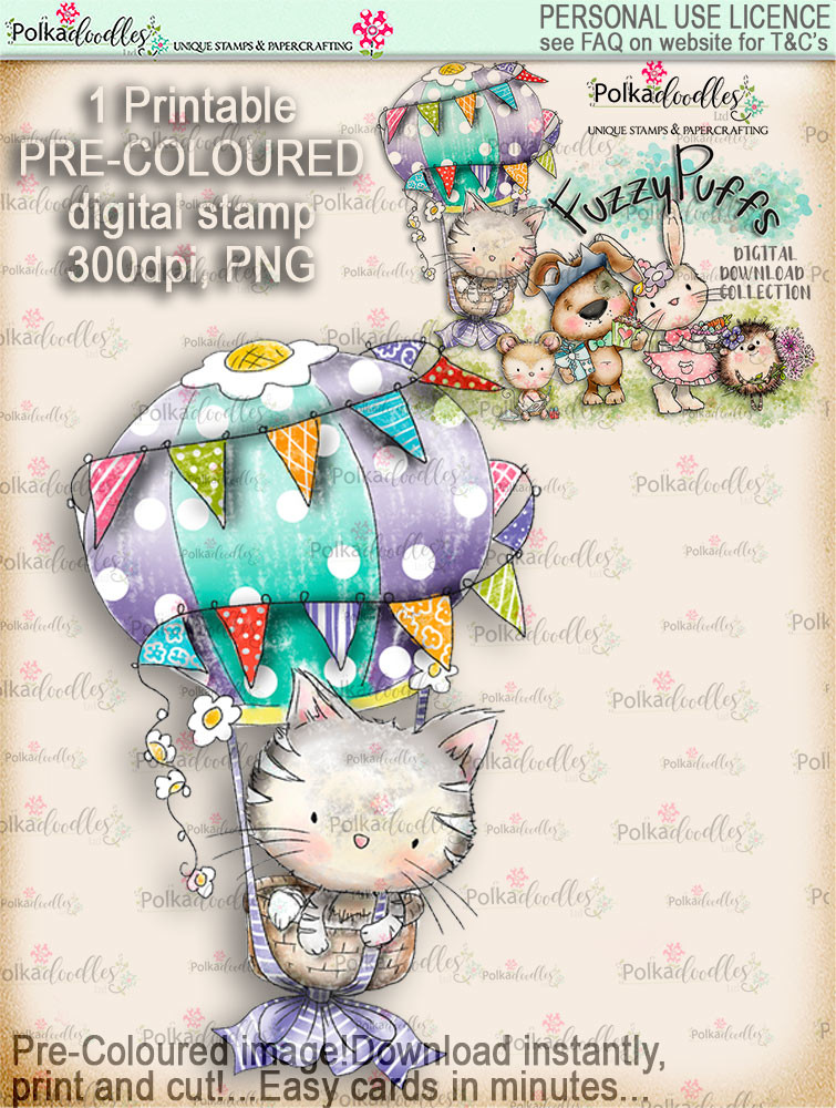 Fuzzypuffs COLOUR digi stamp BIG VALUE download kit