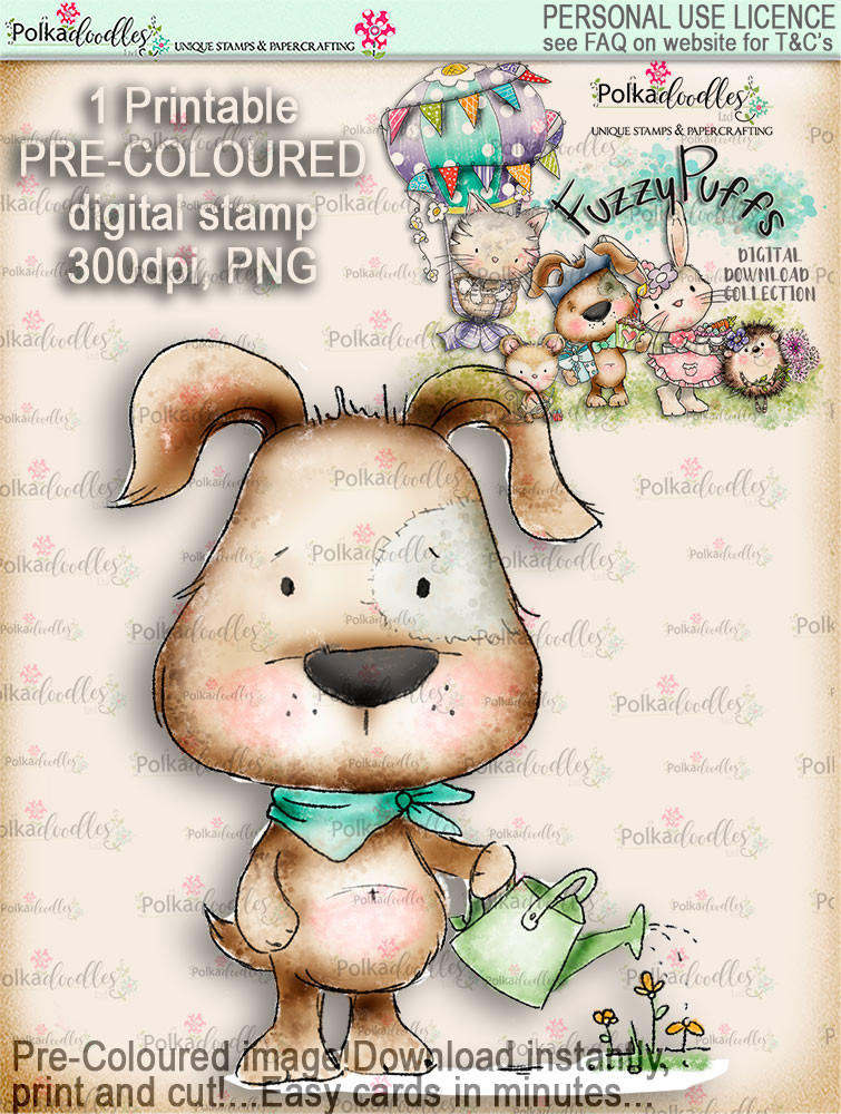 Fuzzypuffs COLOUR digi stamp BIG VALUE download kit