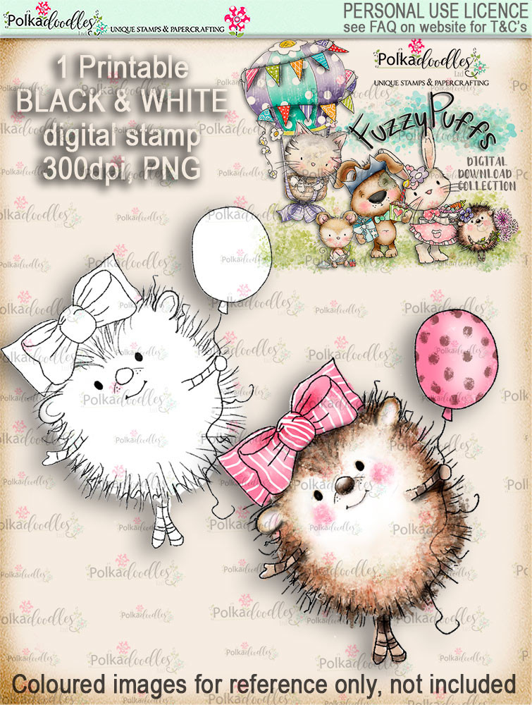 Fuzzypuffs digital stamp BIG VALUE download kit