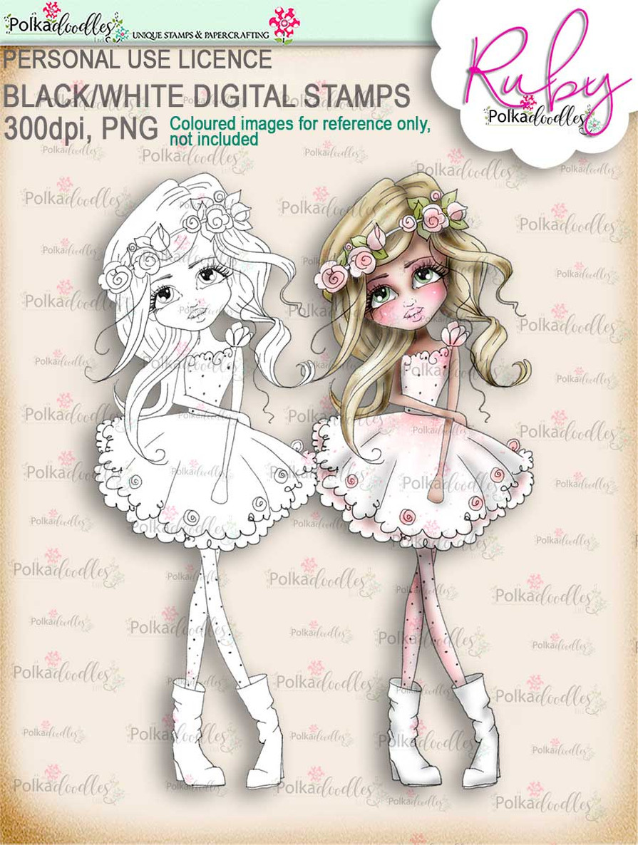 Ruby Boho Chic digi stamp printable download