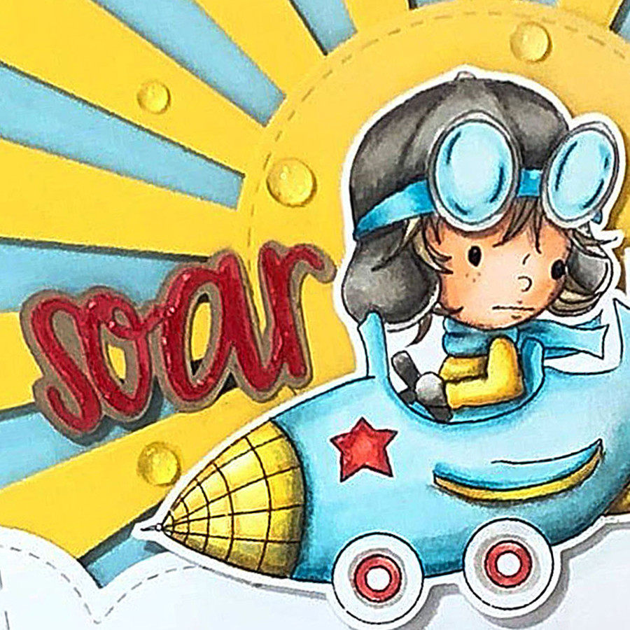 Rocket Car Little Dude - digi stamp printable download