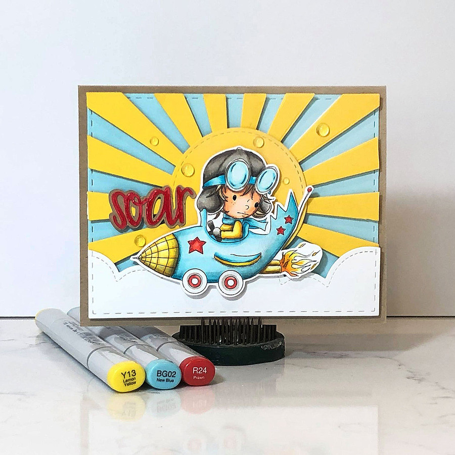 Rocket Car Little Dude  - Little Dudes digi stamp printable download