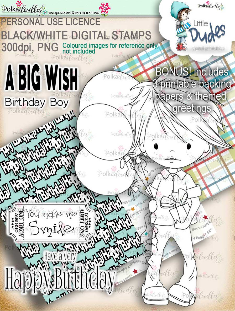 Big Value Little Dudes - 21 digi stamp printable download