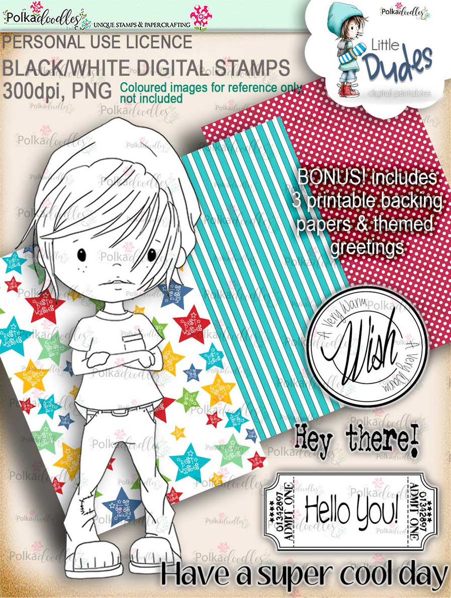 Little Dudes BIG VALUE BUNDLE digi stamp printable downloads