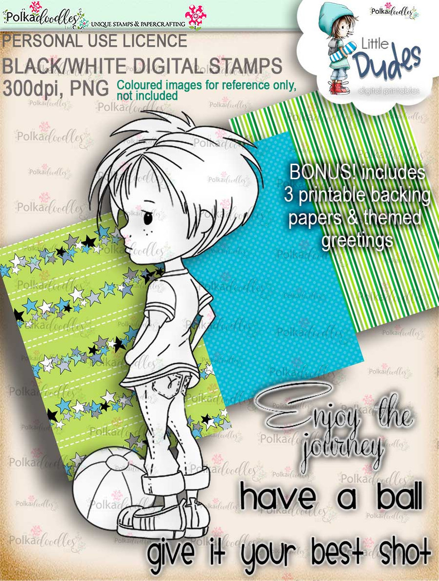 Big Value Little Dudes - 21 digi stamp printable download