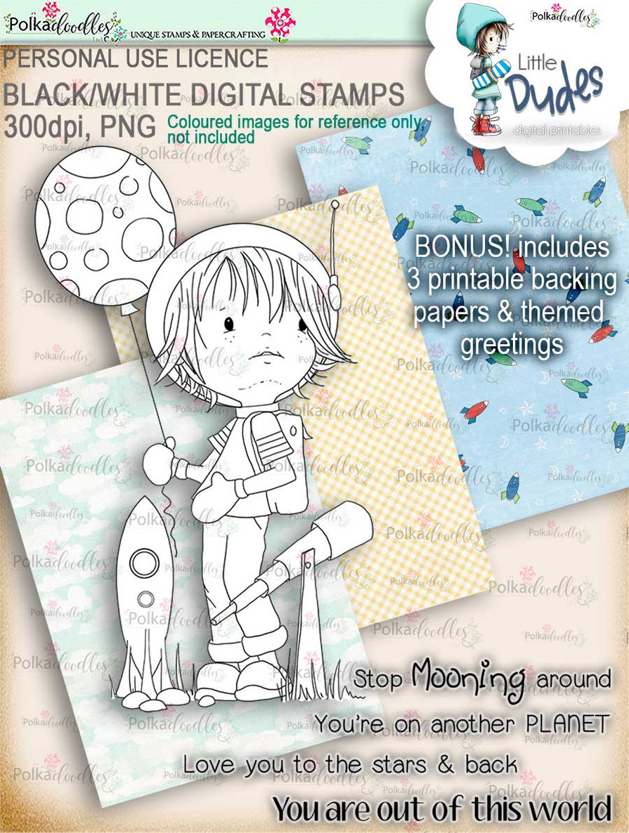 Big Value Little Dudes - 21 digi stamp printable download