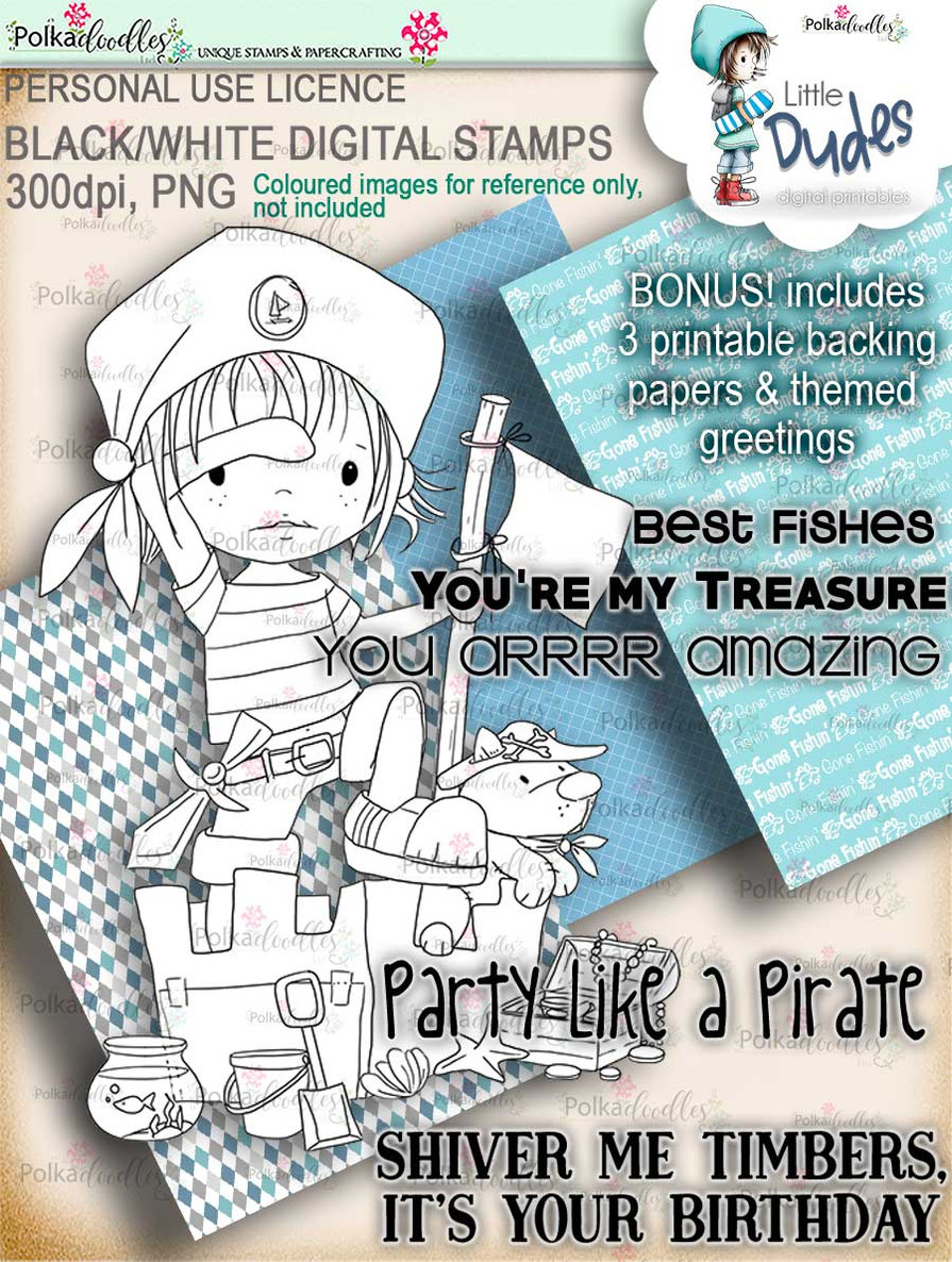 Big Value Little Dudes - 21 digi stamp printable download