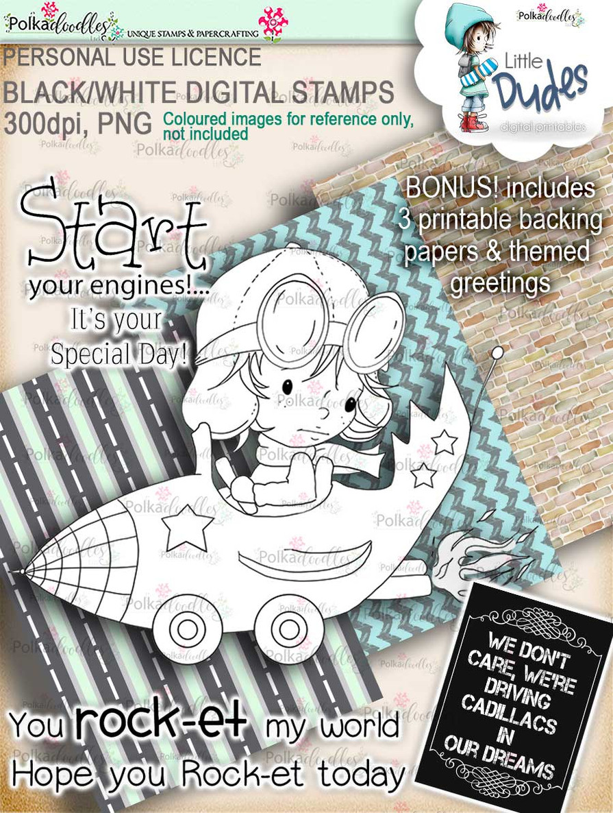 Big Value Little Dudes - 21 digi stamp printable download