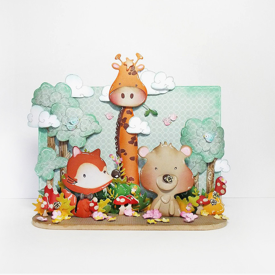 Cute Nuts About You Woodland Fox critter Clear Stamp set for card making craft scrapbooking