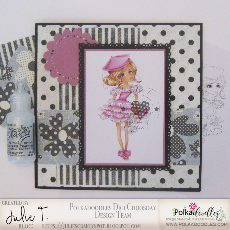 Ruby Oo-la-la - black/white digi stamp download