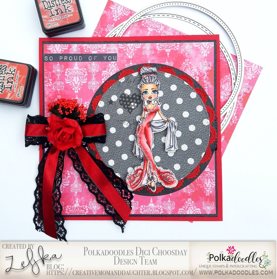 Ruby Chic - black/white digi stamp download