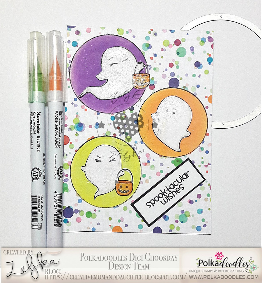 Spooktacular ghosts - Halloween clear stamp set for craft, card making, scrapbooking.