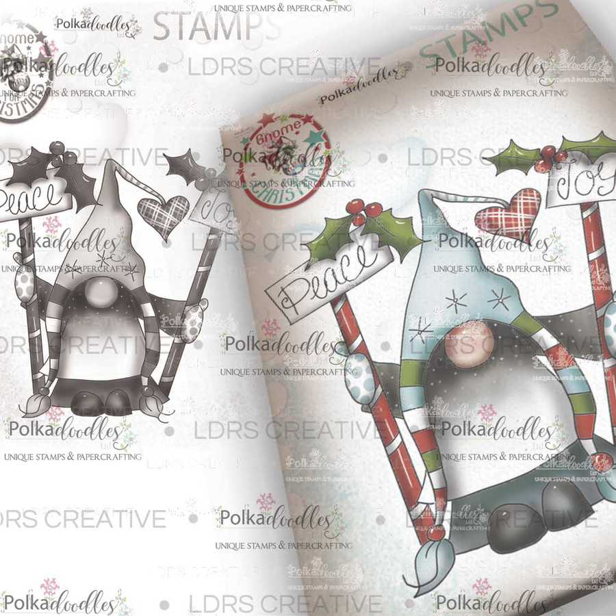 Peace & Joy Gnome clear Stamp