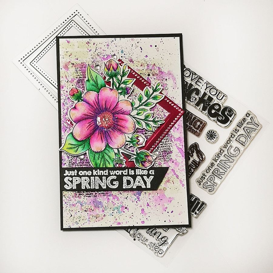 Pretty Perfect beautiful floral clear stamp set for card making, crafts, scrapbooking