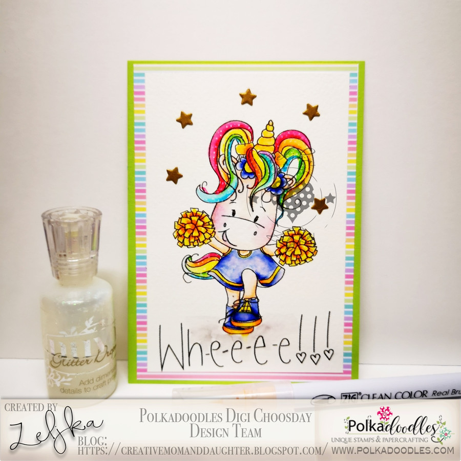 Big Cheer - Sparkle Unicorn digi stamp download