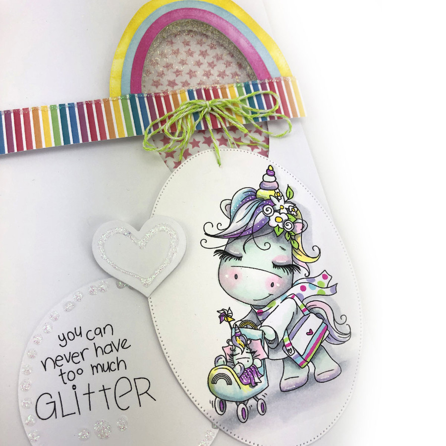 Little One - baby Sparkle Unicorn digi stamp download