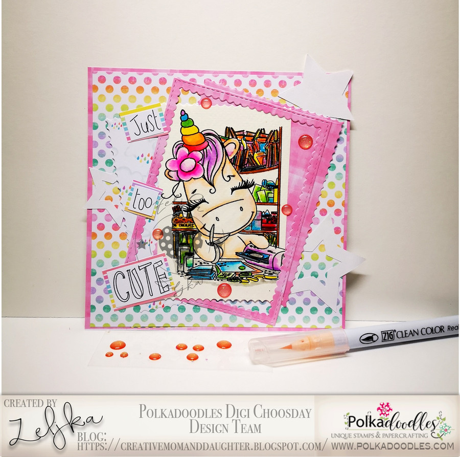 Crafting is the best bit of the day - Sparkle Unicorn digi stamp download printable