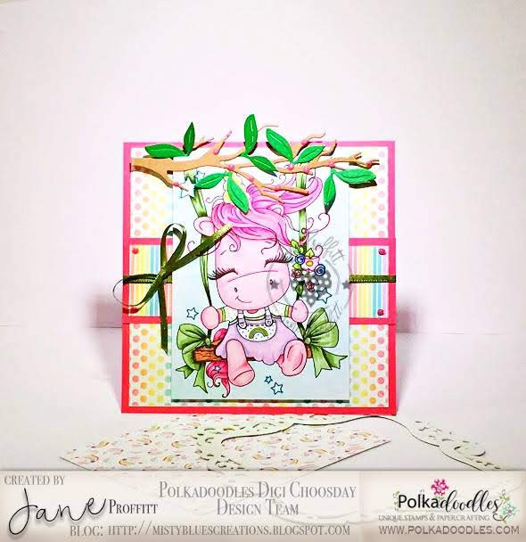 Swingin' By to Say Hi -  Sparkle Unicorn digi stamp download