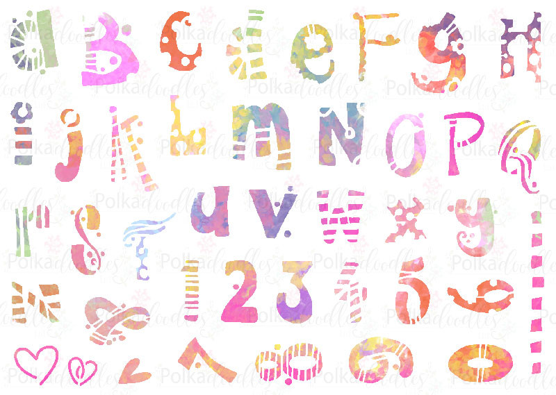 Funky Alphabet - A5 creative craft stencil