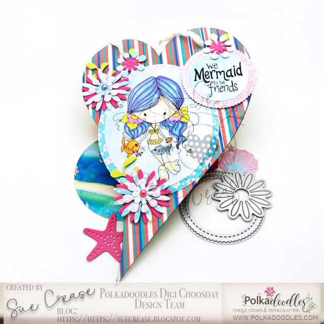 Winnie Mermaid Mermazing (pre-coloured) - Kisses digital stamp download