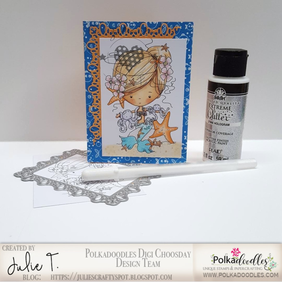 Winnie Mermaid Mermazing (pre-coloured) - octopus kisses digital stamp download