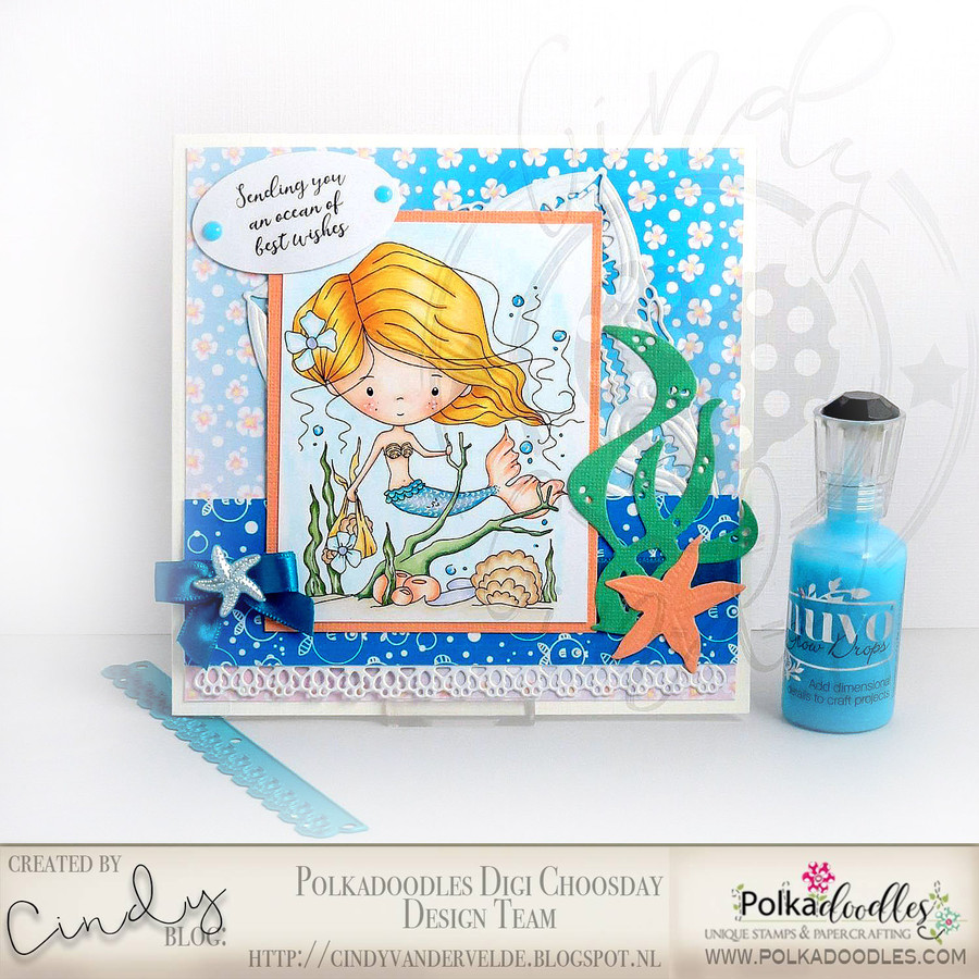 Winnie Mermaid Mermazing - collecting shells digital stamp download