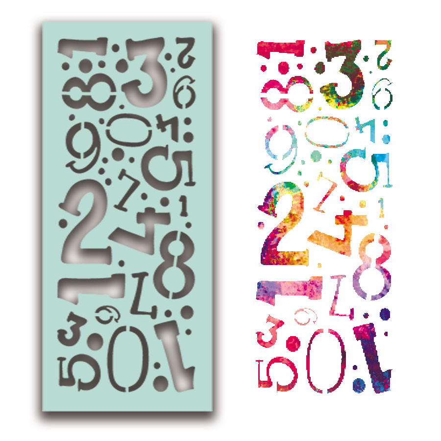 Number Collage Stencil