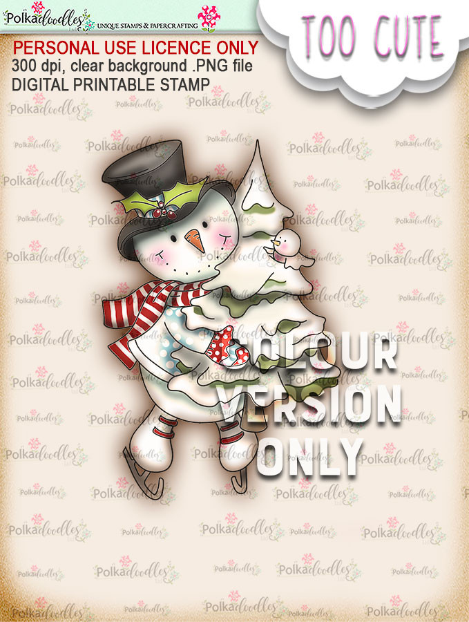 Frosty Tree Haul PRECOLOURED - Too Cute digital papercrafting download