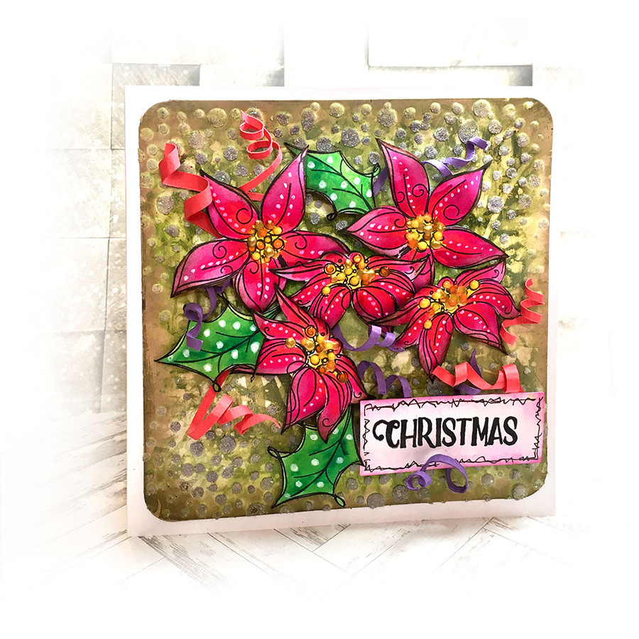 Perfect Poinsettias - 13 Clear Polymer stamp set
