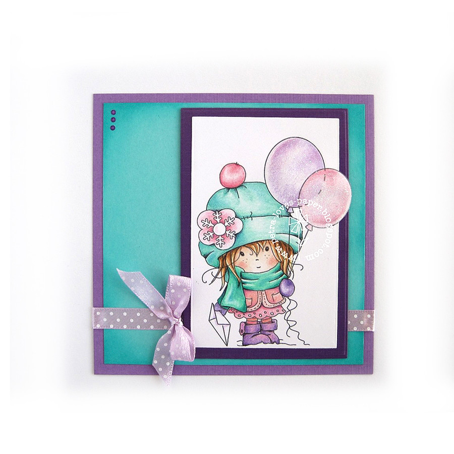 Celebration- "precoloured" Winnie winter celebration digital papercrafting download