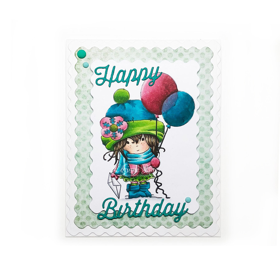 Celebration- "precoloured" Winnie winter celebration digital papercrafting download