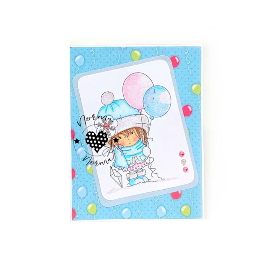 Celebration- "precoloured" Winnie winter celebration digital papercrafting download