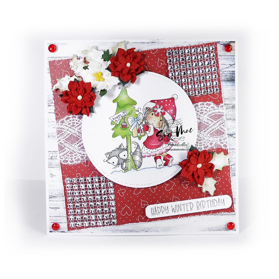 Birthday Tree- Winnie winter celebration digital papercrafting download