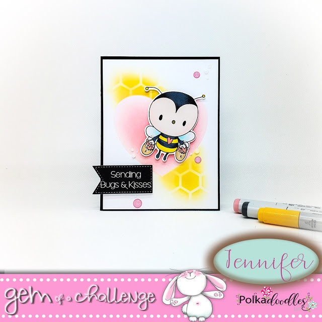 Too Cute Bee heart basket digital papercrafting download