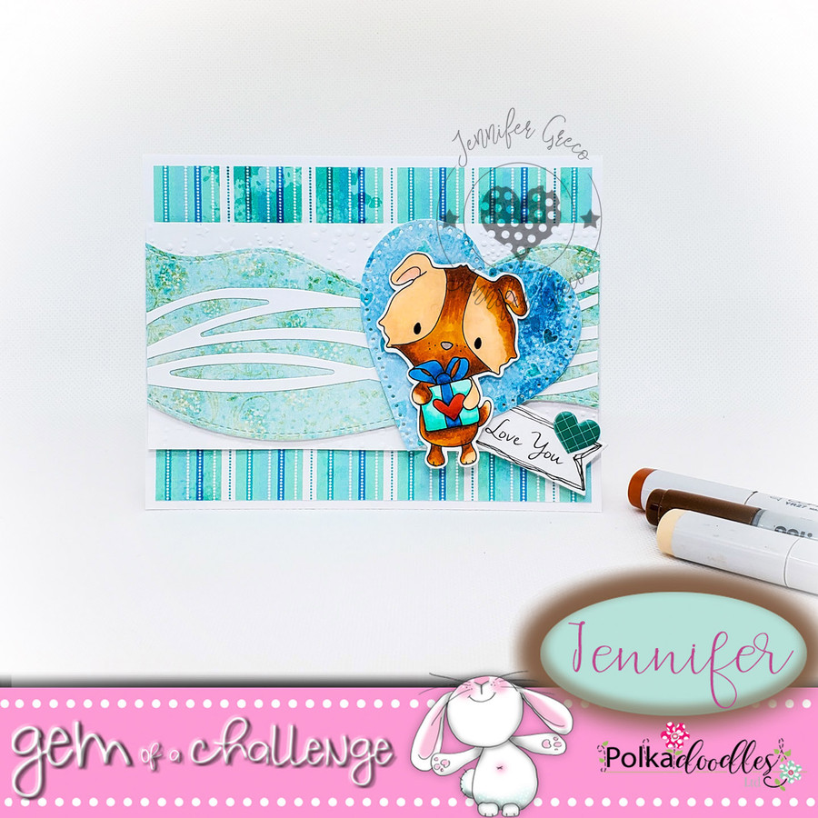 Too Cute Puppy love "precoloured" digital papercrafting download