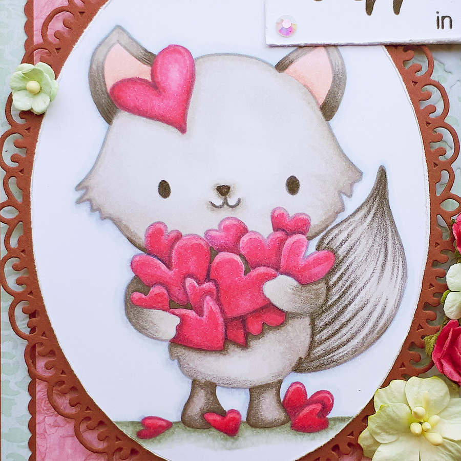 Too Cute kitty love digital papercrafting download