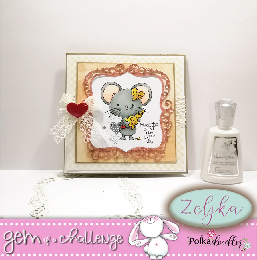 Too Cute Mouse Love "precoloured" digital papercrafting download