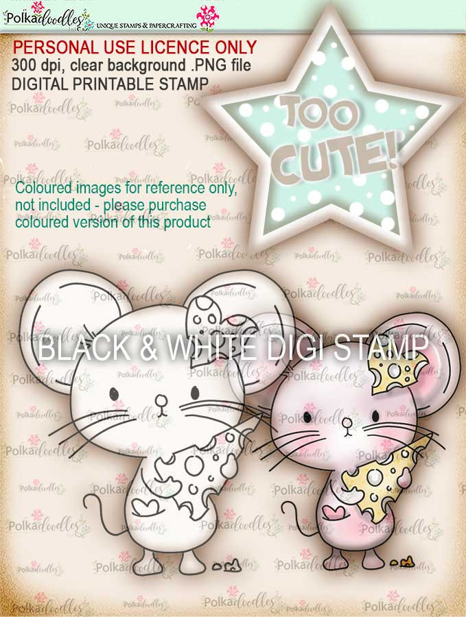 Too Cute Mouse Love digital papercrafting download