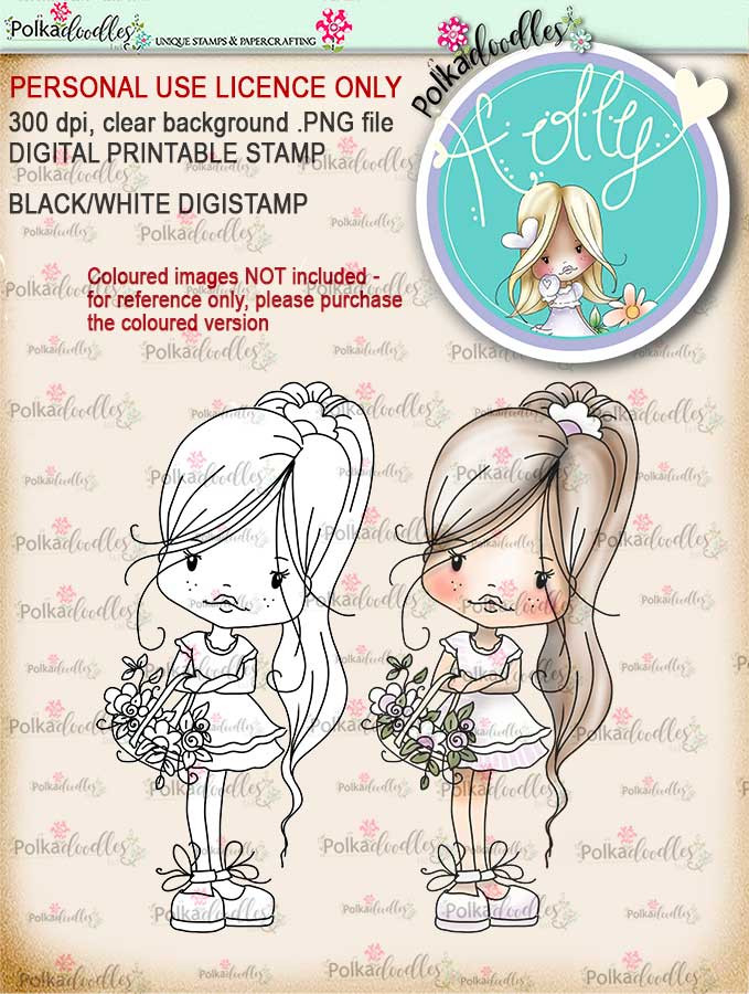 Holly flower basket- digital papercrafting download