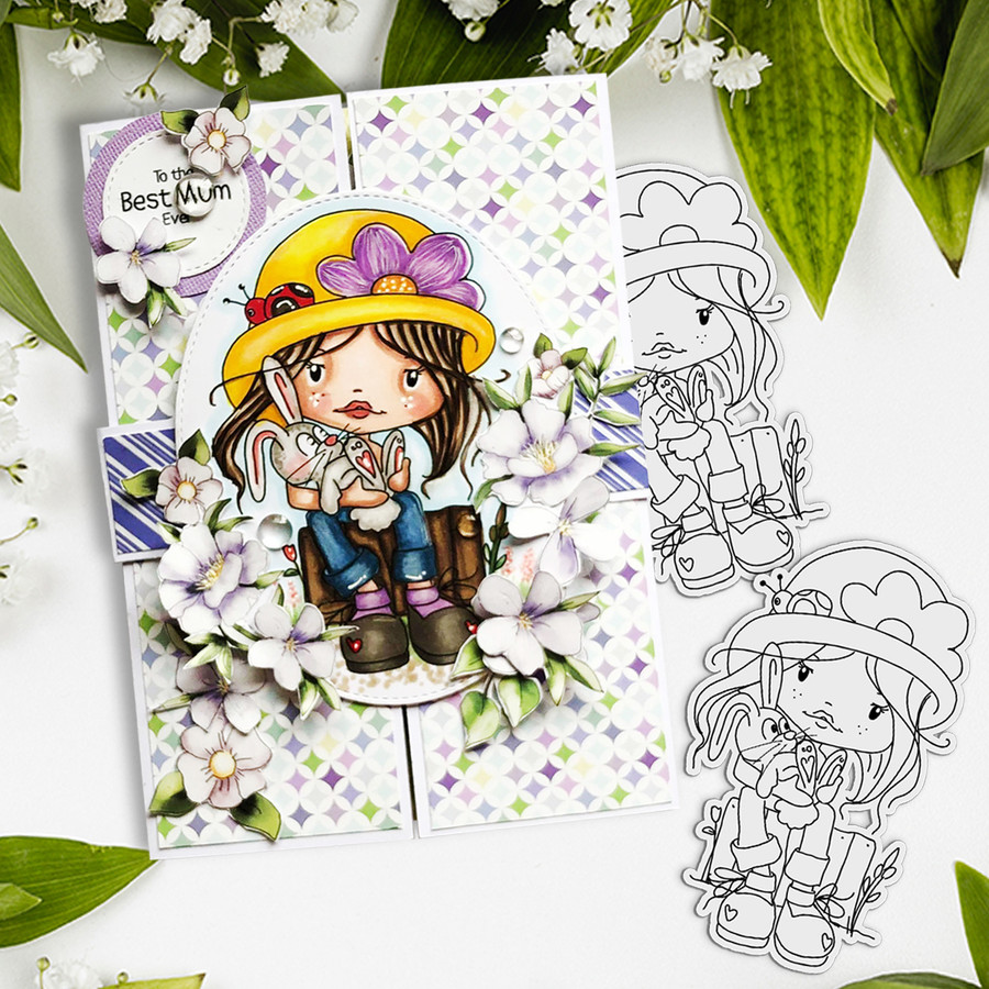 Holly Spring Bunny/Easter - digital papercrafting download