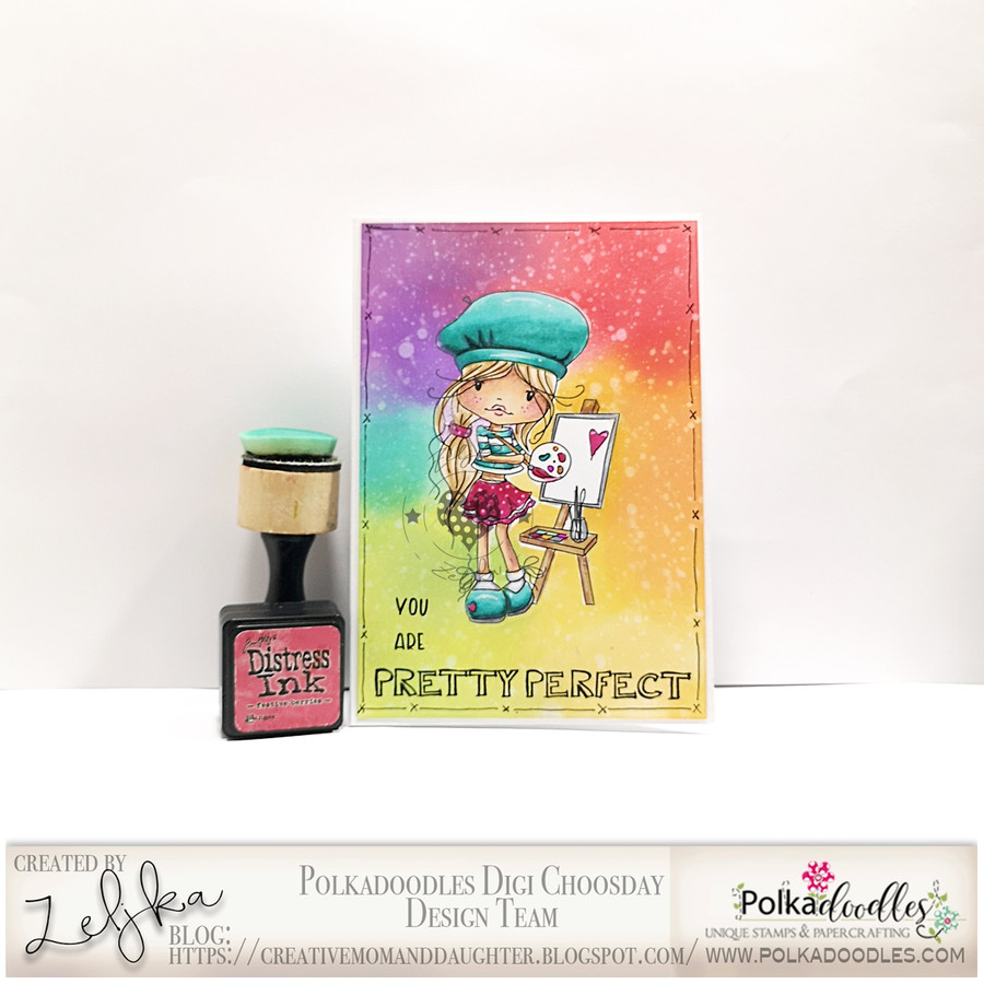 Holly painted love- "precoloured" digital papercrafting download