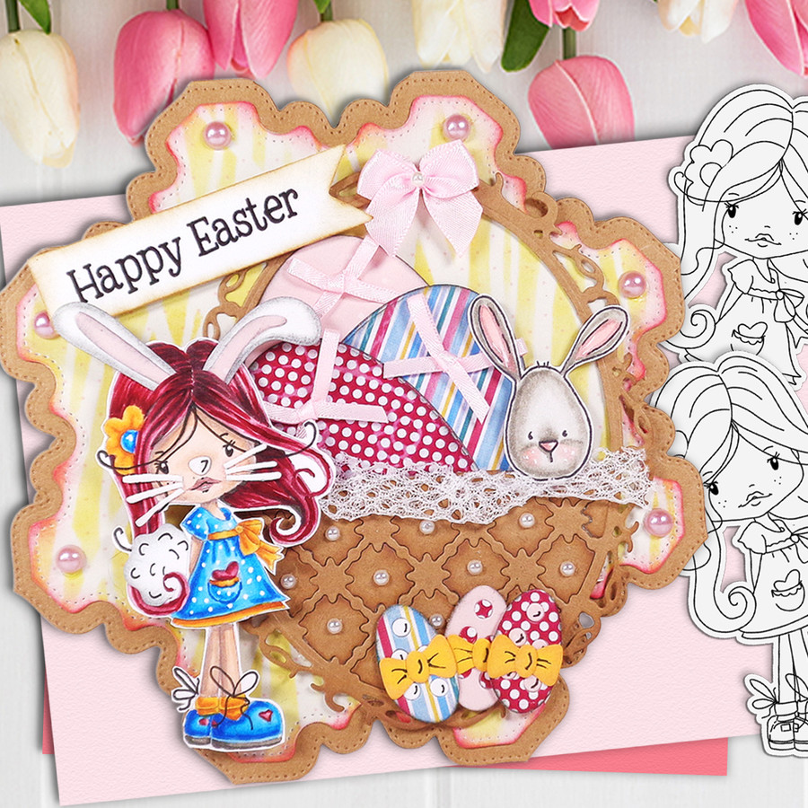Holly Hello Pretty- digital papercrafting download