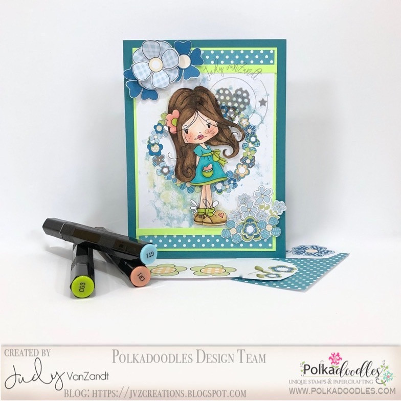 Holly Hello Pretty "precoloured" digital papercrafting download