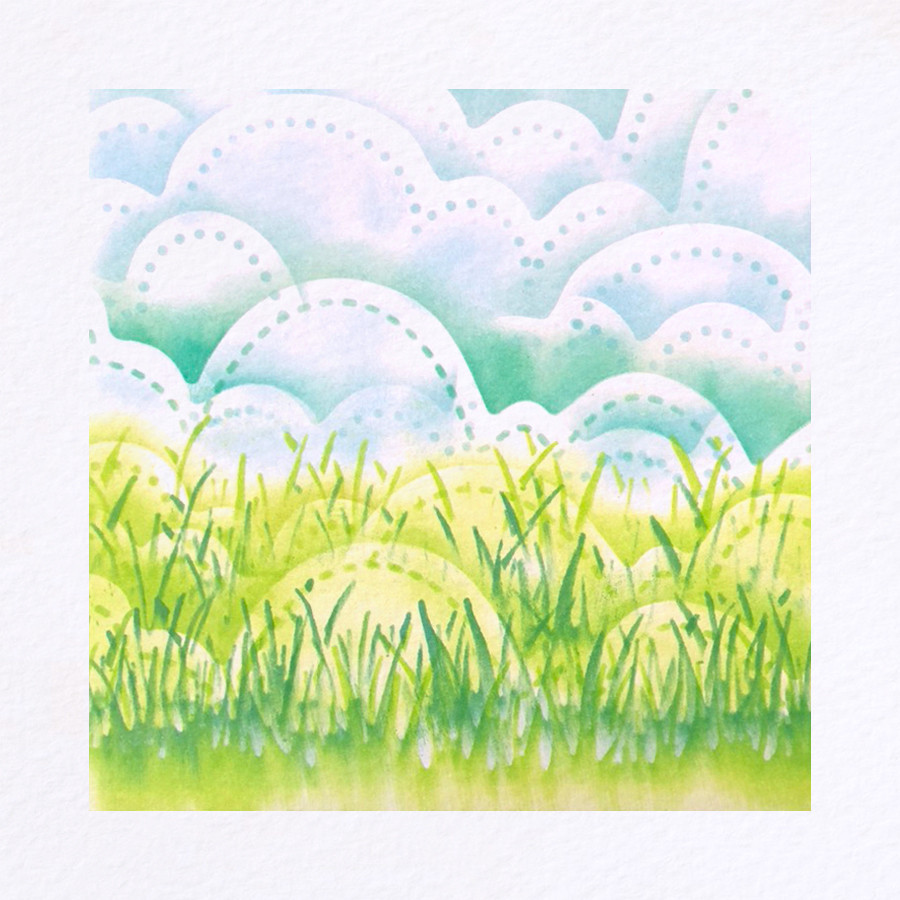 Grass Lawn Border Craft Stencil