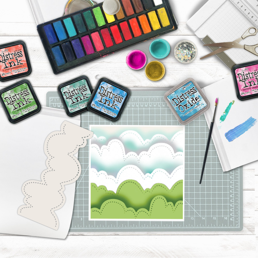 Cloud landscape craft stencil