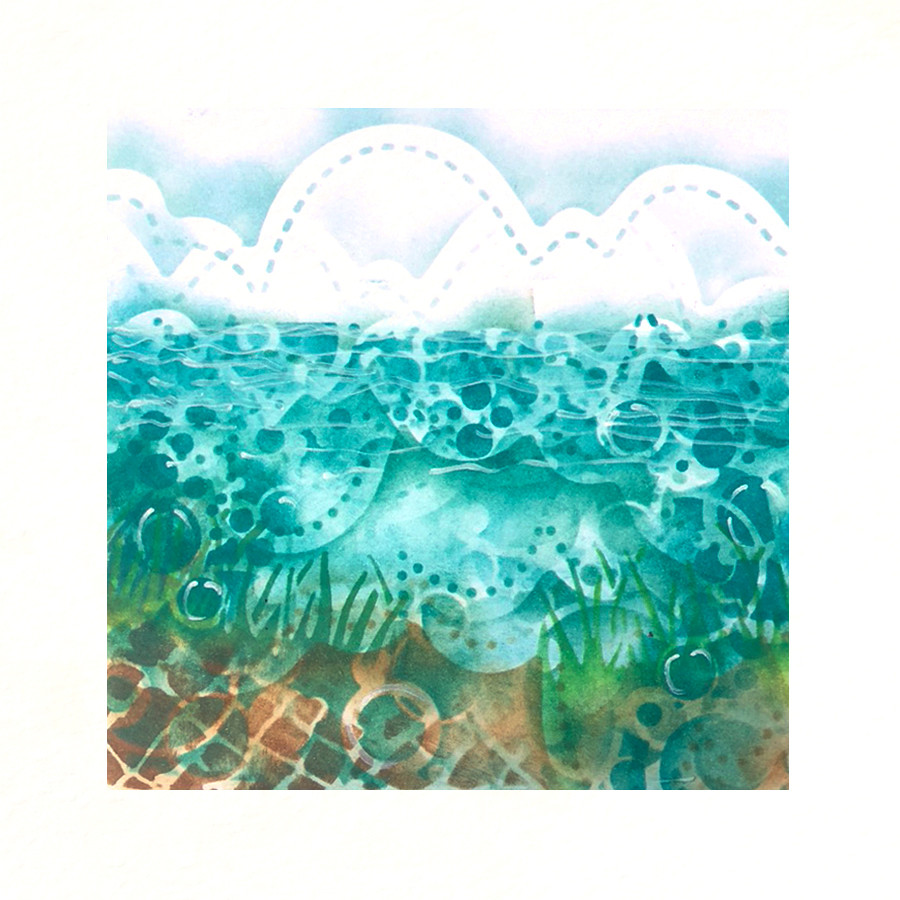 Cloud landscape craft stencil