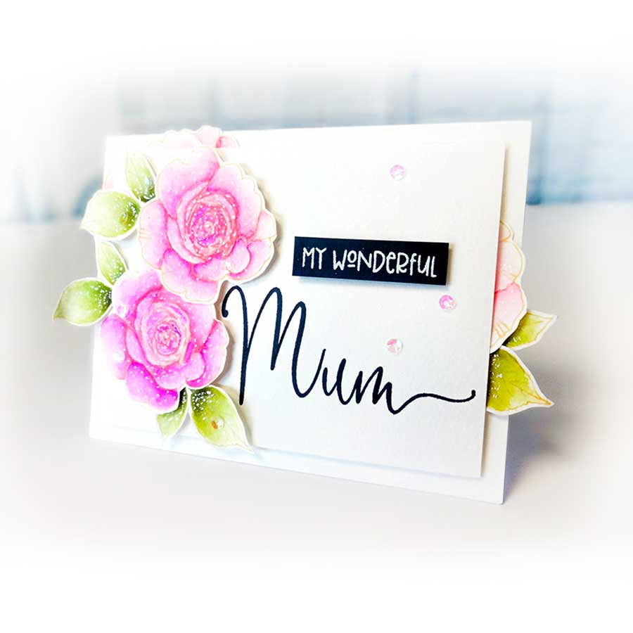 Spring Rose Transitions Layering Stamps 7 x 5"/A5 Large -  Clear Polymer stamp set