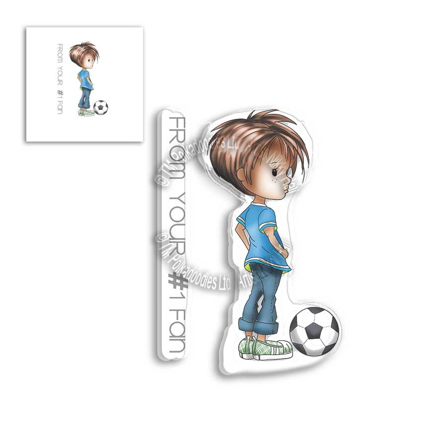 LITTLE DUDES FOOTBALL/SOCCER - Clear craft card making Stamp