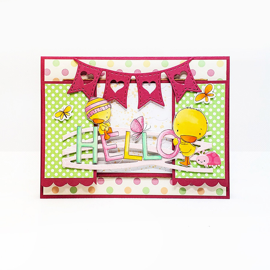 Hello Spring - COLOURED Printable Digital download