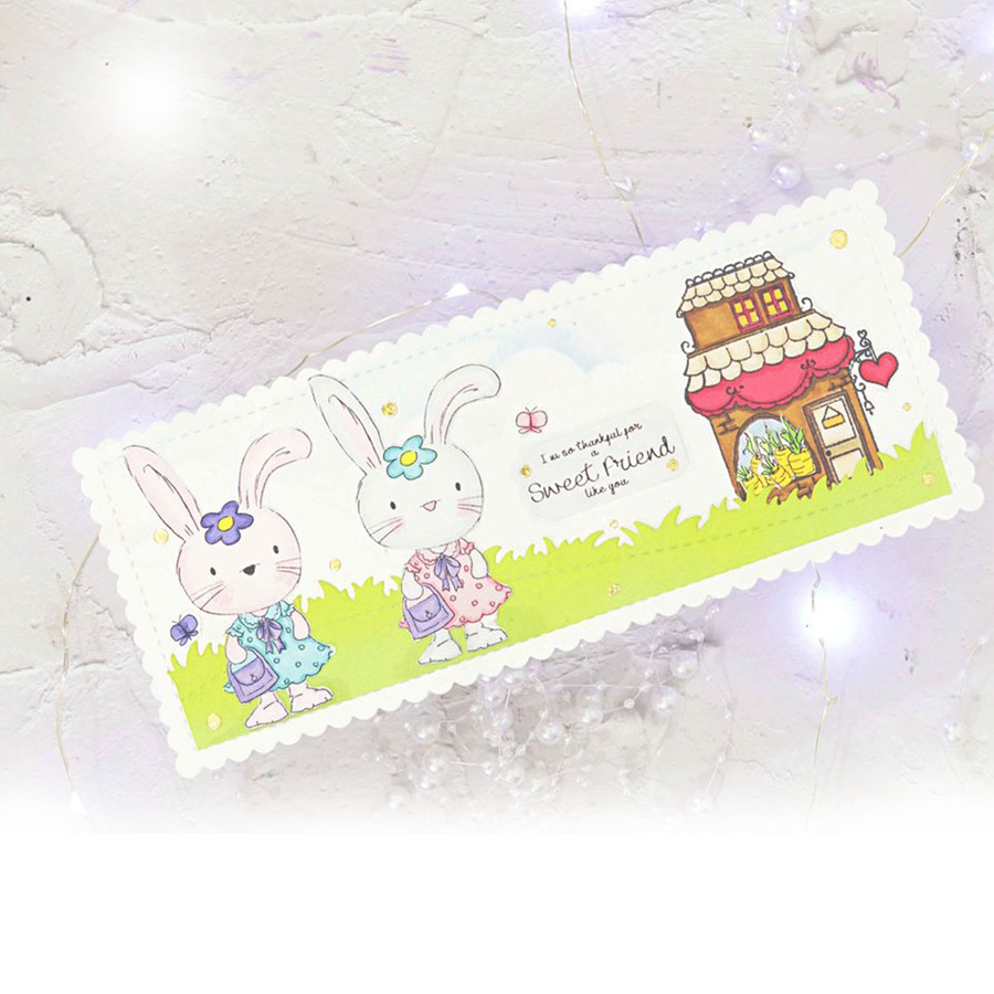 Fuzzypuffs Bunnita Shopping - Clear Stamp Set